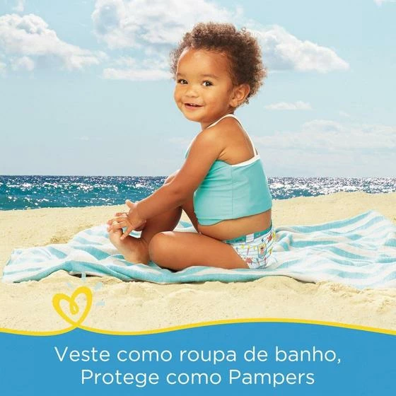 Pampers® Kit 24 Fraldas Pampers Para Água Splashers Baby Shark P-M - Image 7