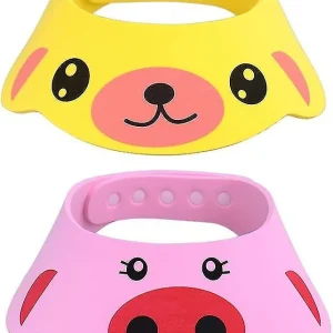 Unbranded Baby Shampoo Shower Hat, Pack Of 2 Adjustable Kids Protection Cap Bath Hair Washing Shield