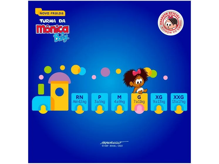 Kit Fralda Turma Da Mônica Baby Tam. P 3 A 5kg – 6 Pacotes Com 30 Unidades Cada - Image 8