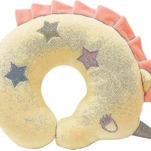 Qinfen Travel Pillow Children's Neck Pillow Cute Travel Neck Pillow Washable Headrest Neck Support For Baby Car Seat (yellow Unicorn)