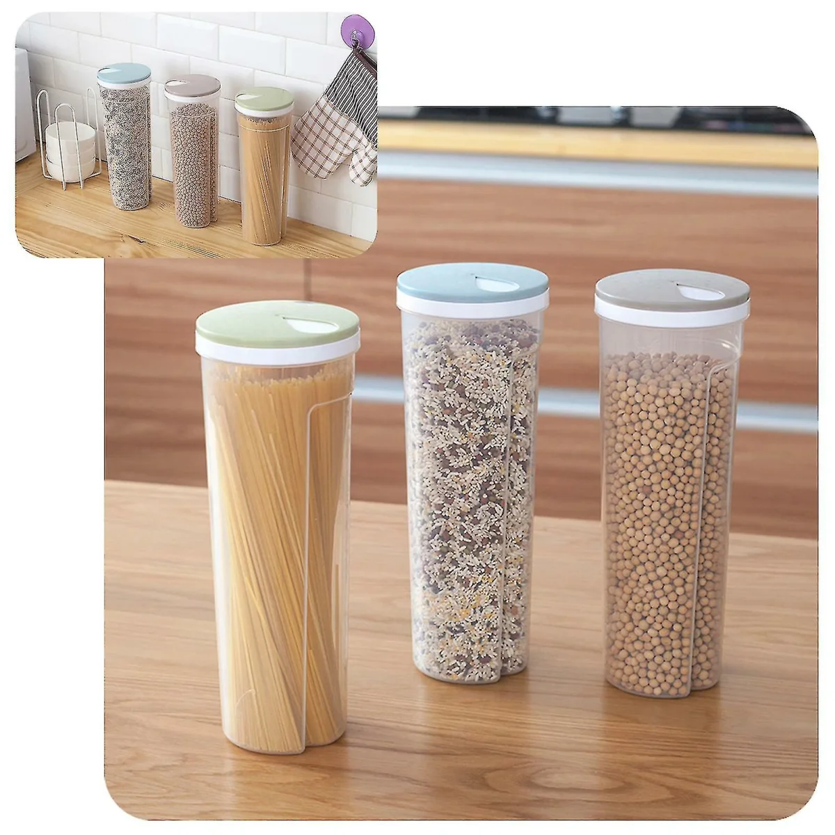 Unbranded Spaghetti Pasta Container Noodle Container Airtight Food Storage Containers With Adjustable Lid Multi-purpose Pantry Organization And Storage For Nood - Image 5