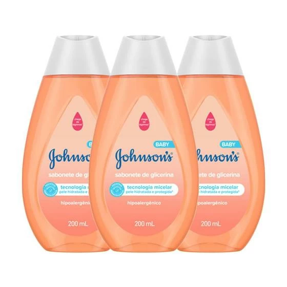 Kit Com 3 Sabonetes Líquidos Johnson’s Baby Cabeça Aos Pés