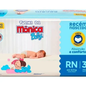 Fralda Turma Da Mônica Baby Tam. RN Até 4,5kg – 36 Unidades