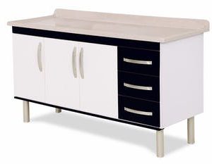 Armário Balcão de Cozinha para Pias de 160cm Munique Preto – Rorato