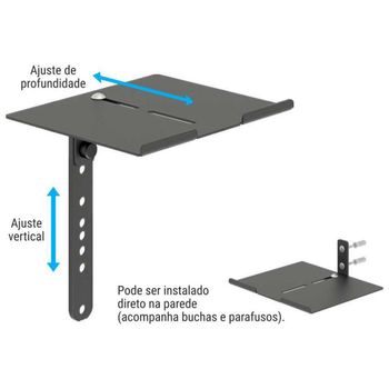 Suporte para Receptor Conversor de Tv e Acessórios Preto – Multivisão